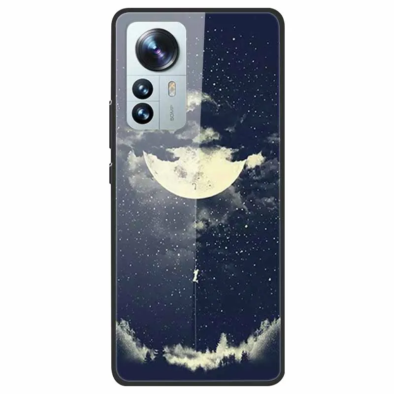 Tempered Glass Case For Xiaomi 12 Pro Cover Hard Shockproof Cases for Xiaomi Mi 12X 12 Lite Pro Funda 12Pro Coque Luxury Wolf