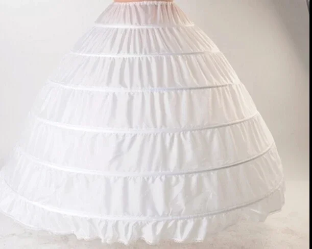 

White New 6 Hoops Petticoats Bustle for Ball Gown Wedding Dresses Underskirt Accessories Bridal Crinolines Skirts