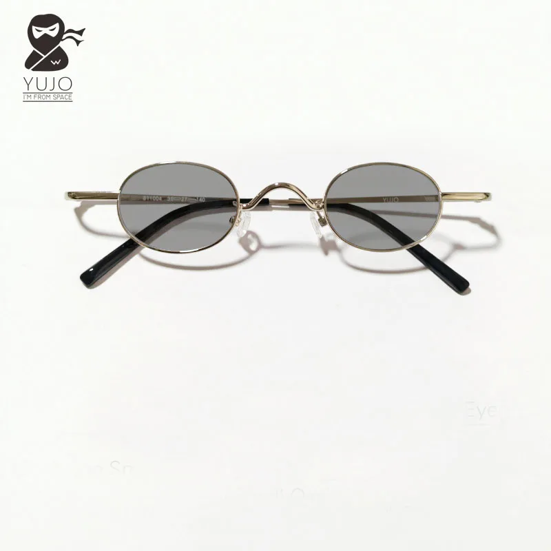 

Vintage UV400 polarized light oval shaped metal sunglasses suitable for retro men and women with anti reflective colored lenses