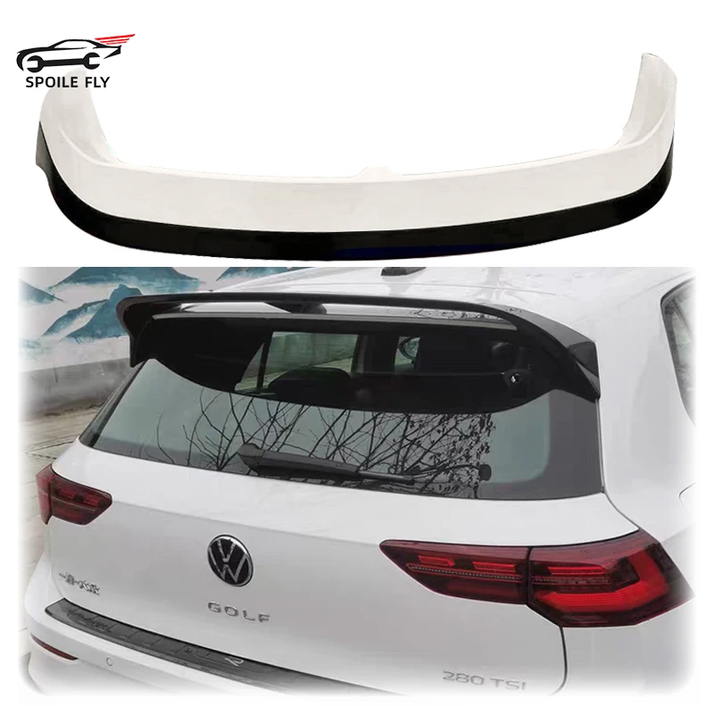 2019 2020 2021 2022 To Up For Volkswagen VW Golf 8 MK8 Ⅷ High Quality ABS Rear Window Wing By Carbon Fiber Look Glossy Black DIY