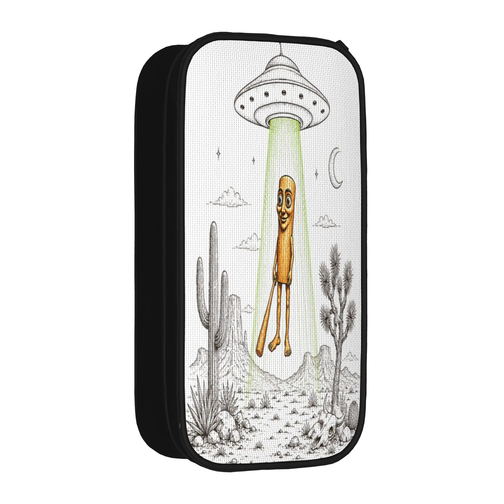 Tung Sahur and UFO Alien Abduction Desert Science Humor Pencil Case  Child Lovely Pencil Pouch Design School Pencil Cases