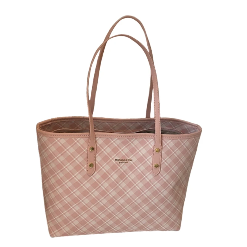 

Модная клетчатая большая сумка, женская сумка-тоут, осень-зима 2022, новая простая дорожная сумка на одно плечо большой вместимости