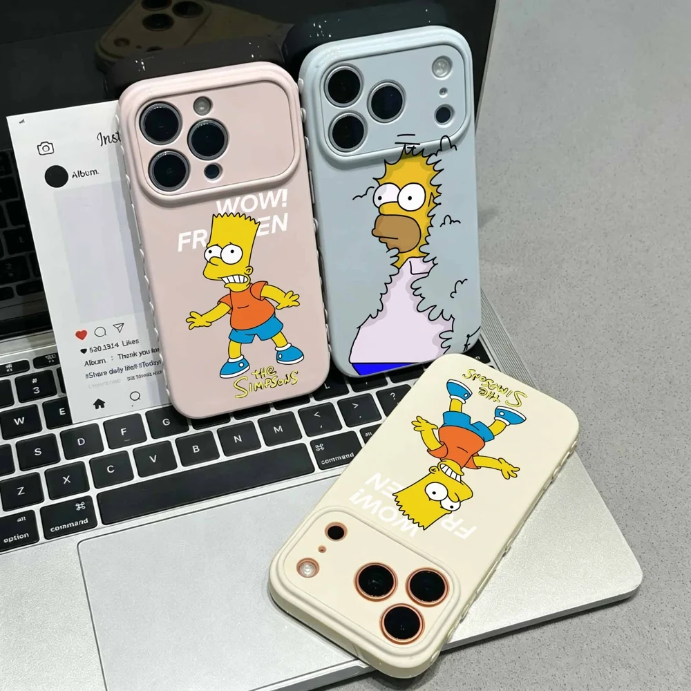 Anime S-impsons Cute Cover For Samsung Galaxy S26 S25 S24 S23 FE S22 Ultra Plus 5G Love Heart Side Soft Phone Case