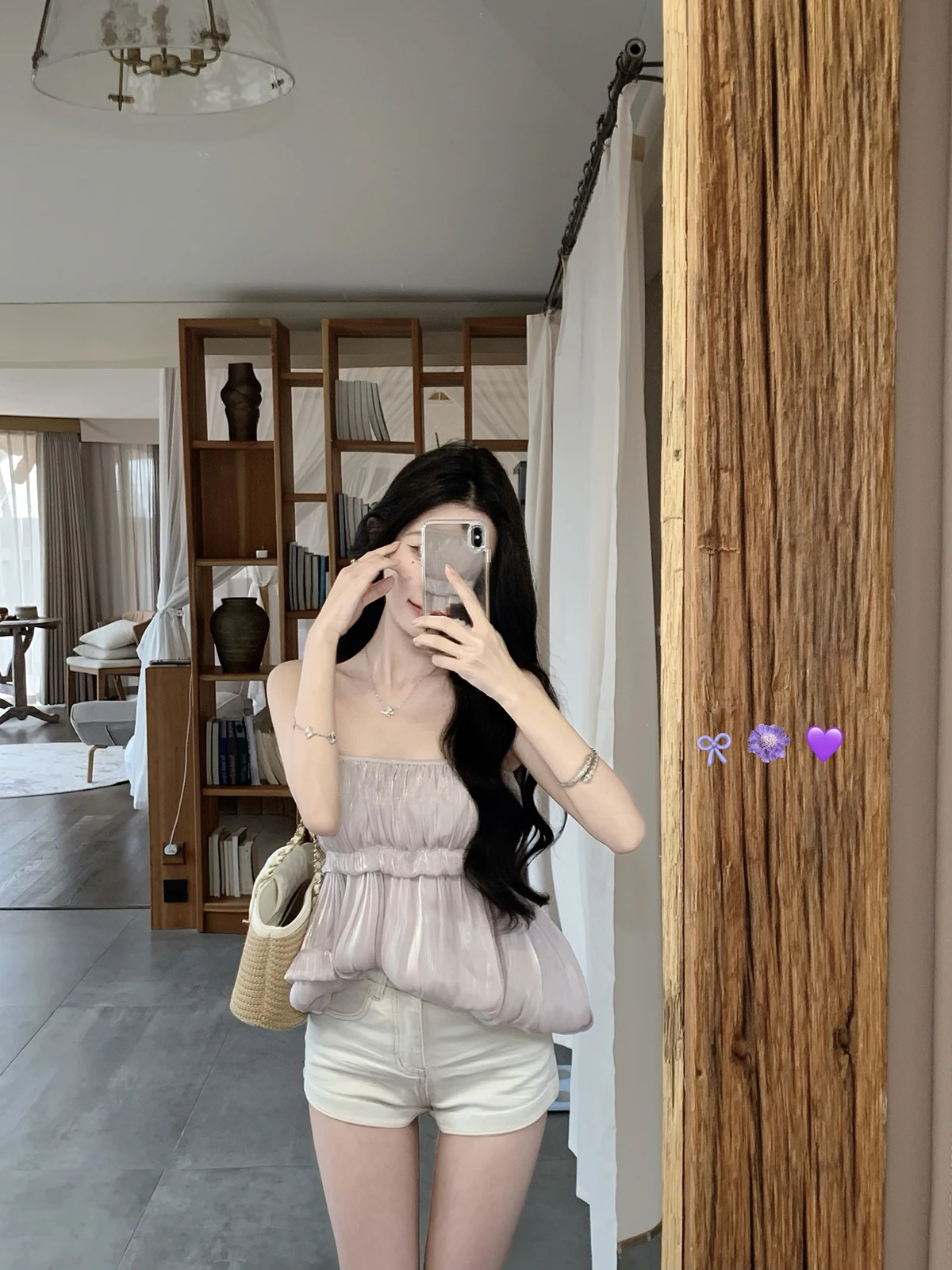 

Сексуальный кроп-топ JustQin 2026: Новая летняя женская модная блузка свободного кроя из жатой ткани без рукавов, укороченная, в стиле туб-топ