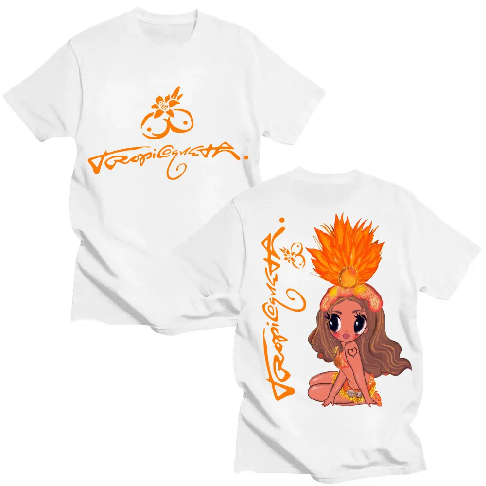 Karol G Tropicoqueta Album Graphic T-shirts Men Aesthetic High Quality T Shirts Cute Oversized Casual Cotton T Shirt