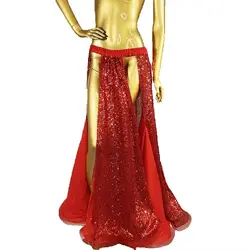 New Shiny Sequined Appliqued Bellydancing Costume Skirts For Women Girl Belly Dance Long Skirt Party Performance Fashion Skirt