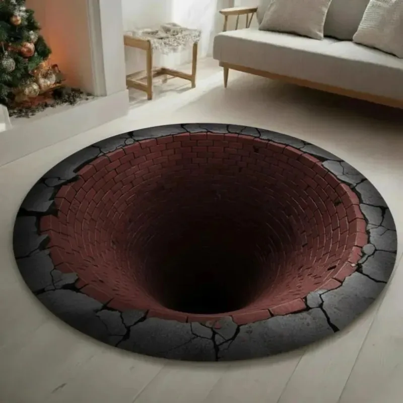 الذهبي توهج ثلاثية الأبعاد الوهم البساط عيد الميلاد حفرة حفرة السجاد دافئ دافئ عطلة ديكور حصيرة فريدة من نوعها هدية عيد الميلاد ديكور المنزل #3