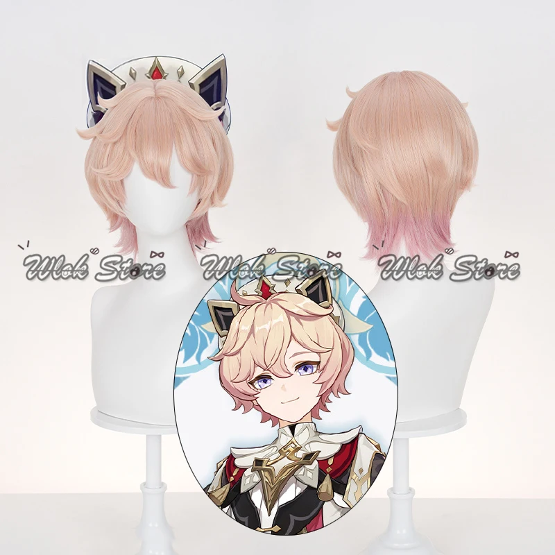 

Game Genshin Impact Dahlia Cosplay Wig Heat Resistant Short Pink Hair Men Women Carnival Halloween Party Role Play Accessories