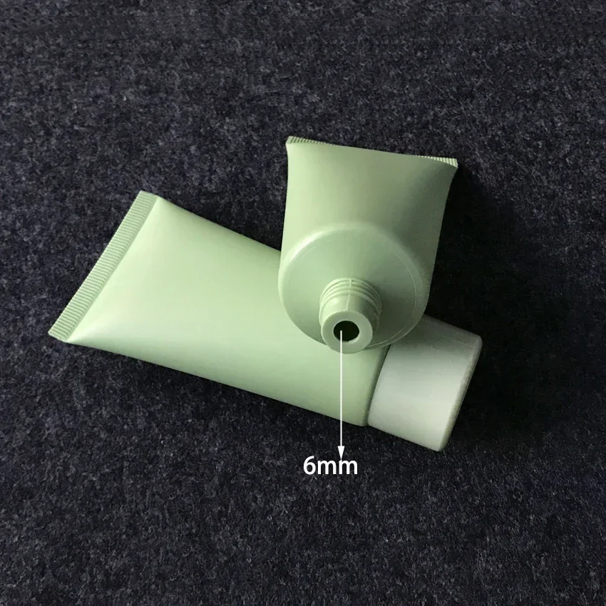 50ml Plastic Squeeze Bottle Matte Green 50g Cosmetic Cream Facial Cleanser Container Toothpaste Lotion Refillable Serum Tube