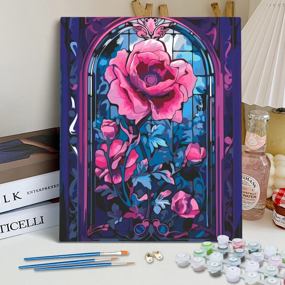 

RUOPOTY Painting By Number Adults sunflower Watercolor Diy Canvas Handicraft Digital oil paintings Set Acrylic Drawing Oil Art