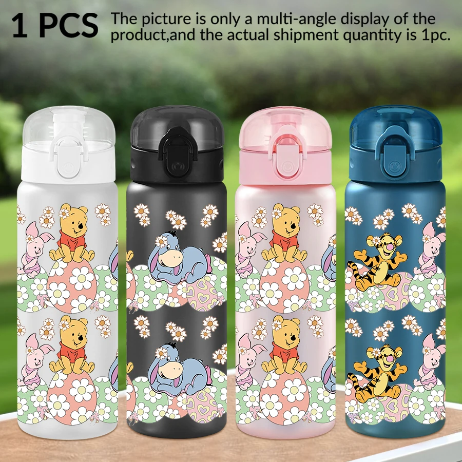 

1Pc Disney Winnie the Pooh Flowers Pattern 26oz Plastic Water Bottle Outdoor Sports Water Cup Birthday/Homecoming Gift