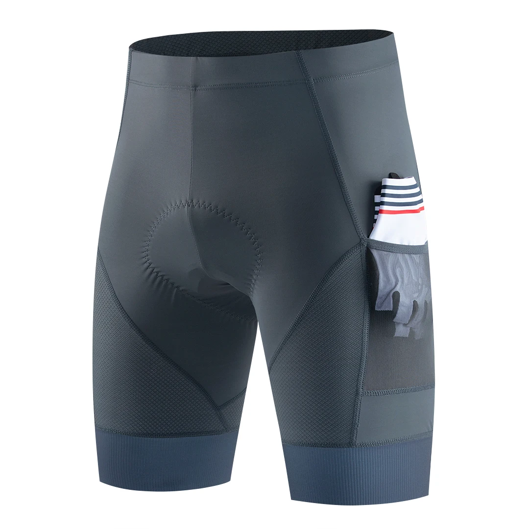 YKYWBIKE Sport gepolsterte Fahrradshorts für Herren, Radfahren, Fahrradshorts, bequeme Rennradhose, 2-Taschen-Strumpfhose, schmale Passform 6