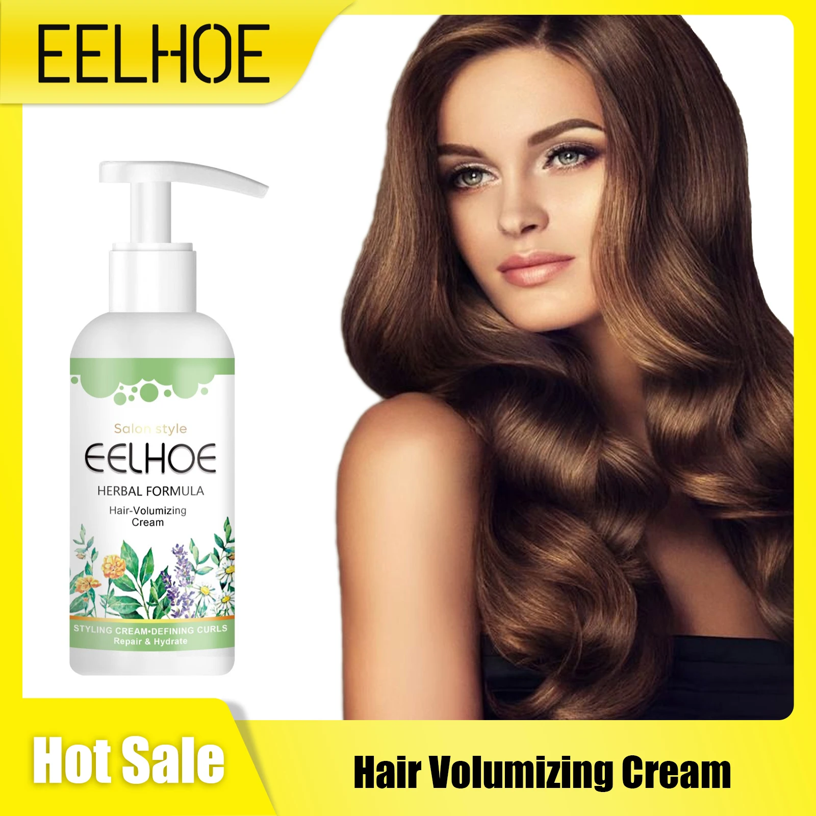 Hair Volumizing Cream Keratin Treatment Frizz Control Moisturizing Long Lasting Bounce Curl Defining Fluffy Hair Care Products