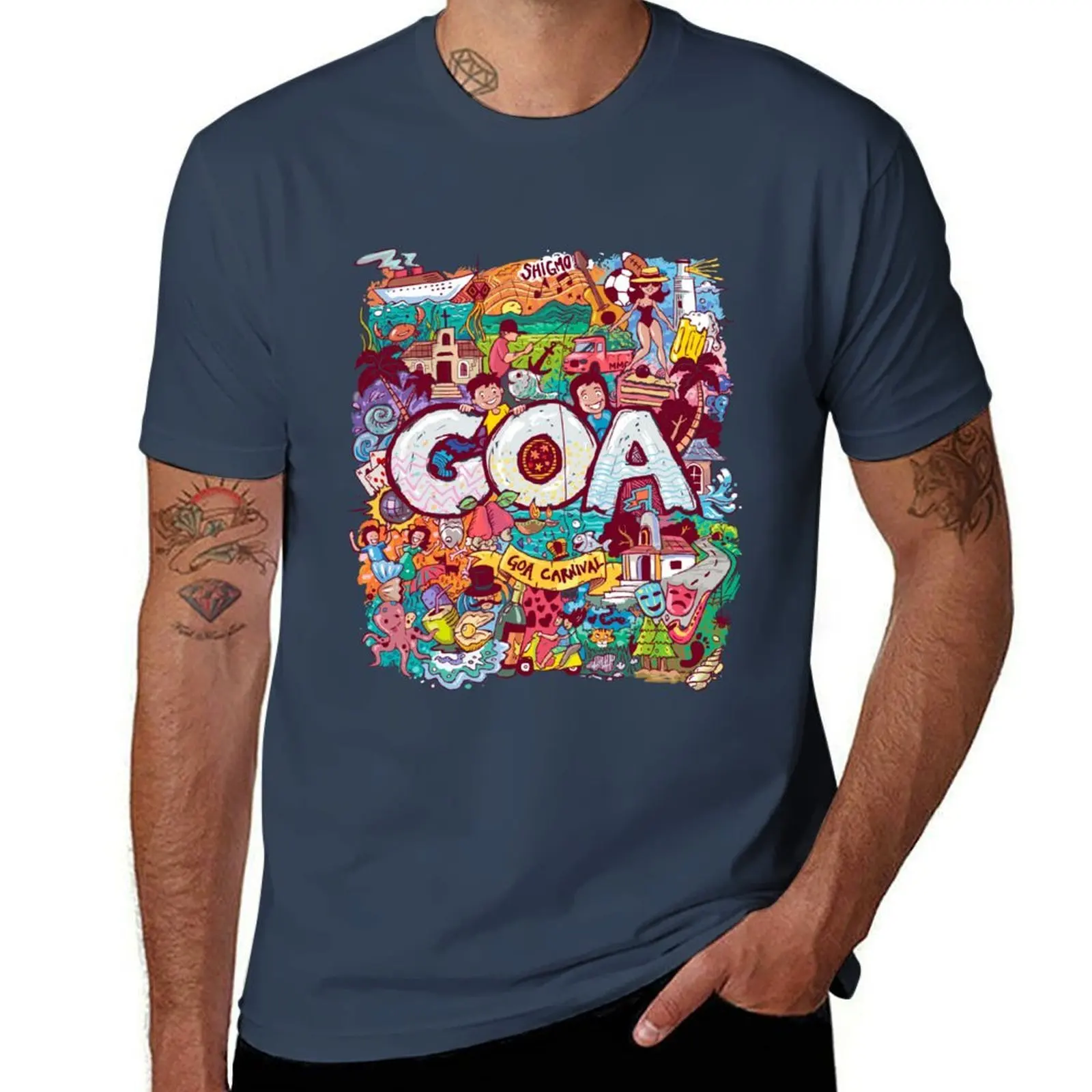 Doodle mashup Goa 1 T-Shirt Holiday Lightweight T-Shirt