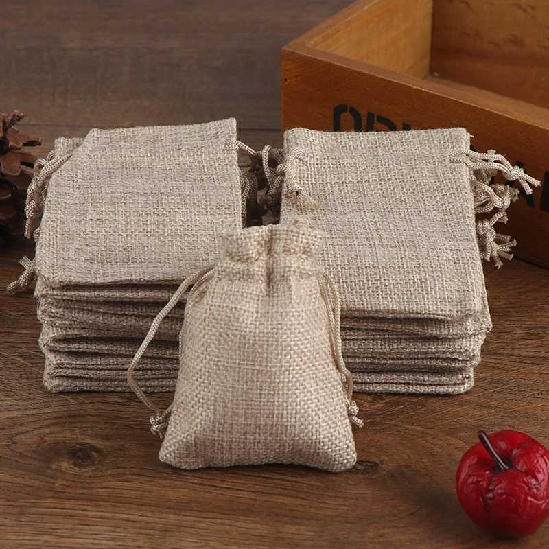 50pcs/lot 7x9cm Jewelry Bag Jute Velours Cord Bag Small Drawstring Gift Bag Pouches Nice Bracelet Candy Jewelry Packaging Bags