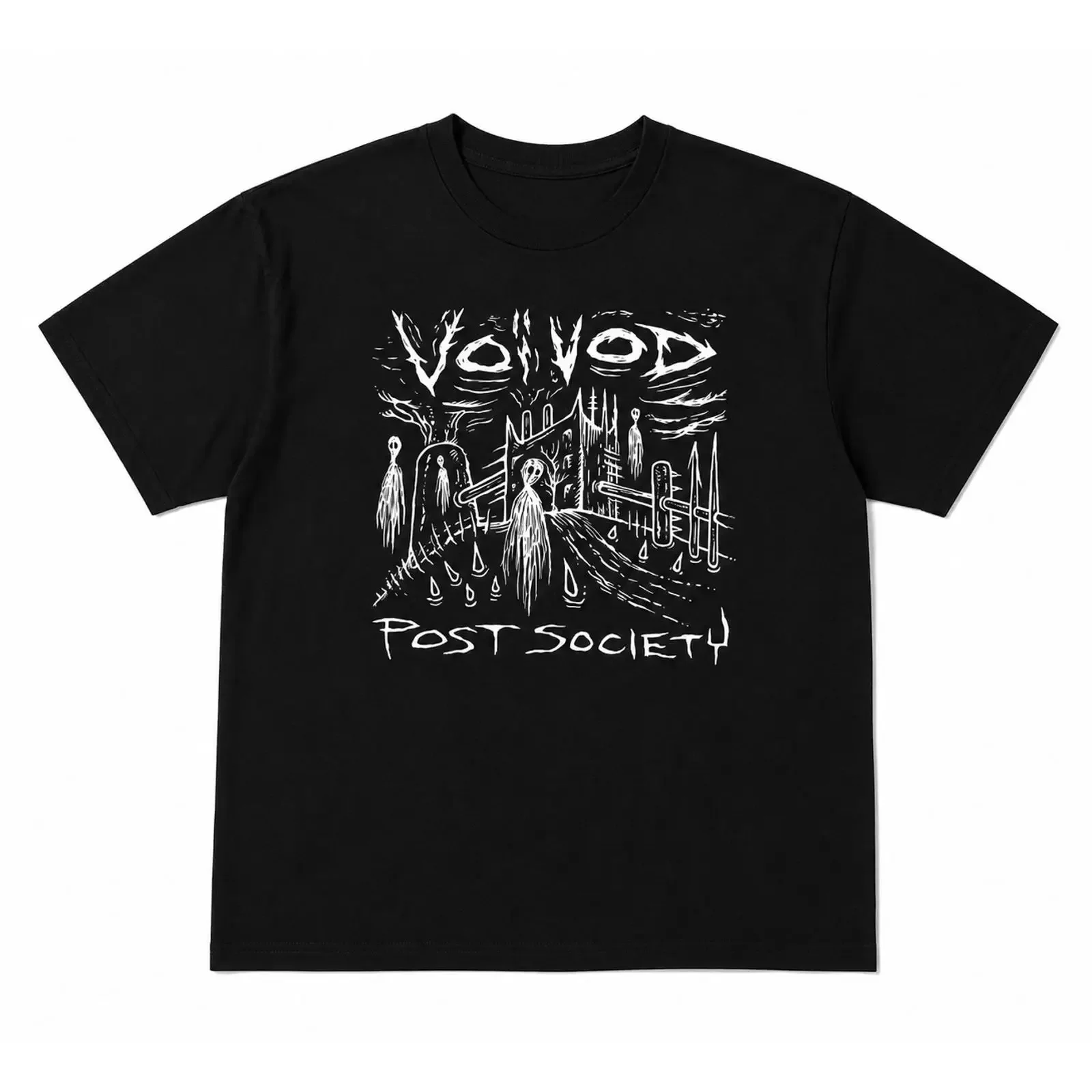 VOIVOD Post Society Cotton Black S 234XL T shirt vintage Washed Versatile Stylish Unisex graphic Stretched homme