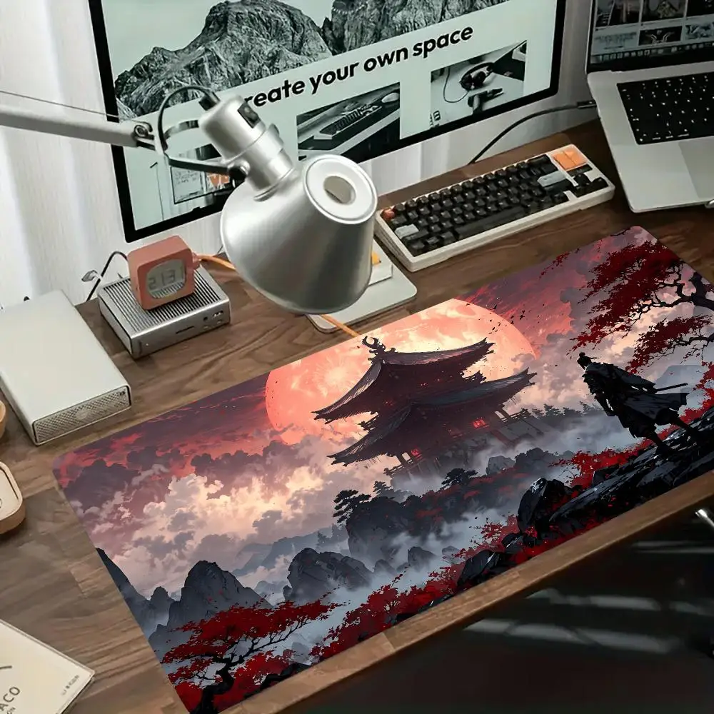 Ancient Pavilion Solitary Warrior Mousepad Playmat Recreates Grand Historical Scene For Office Desktop Hobby Gaming Arrangements