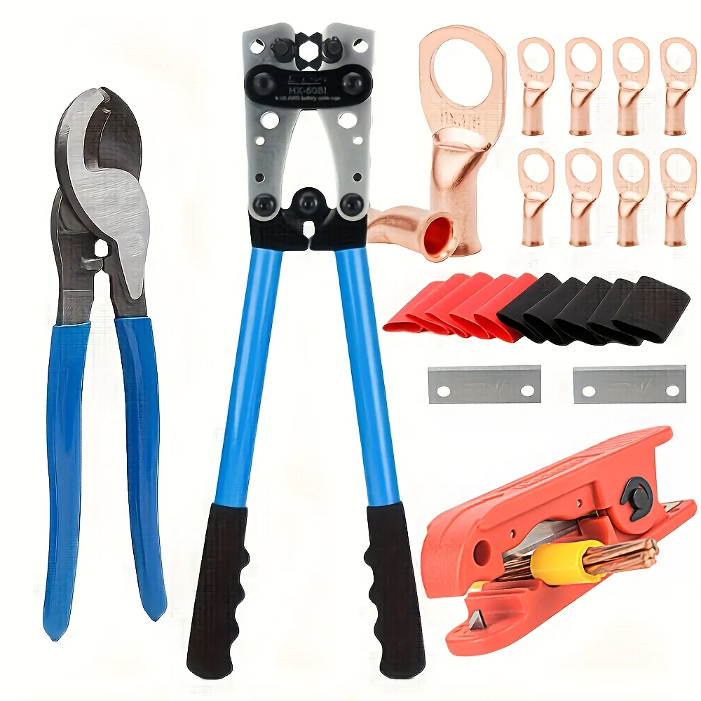 

TKDMR Wire crimping tool kit, cable lug kit, 6/10/16/25/35/50 mm ² cable lug kit suitable for automotive electronic devices