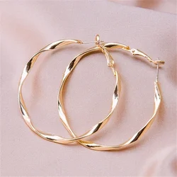 Fashion Round Wave Earrings Hoop Earrings Engagement Earrings for Women Classic Jewelry Earrings Accessories Anniversary Gift
