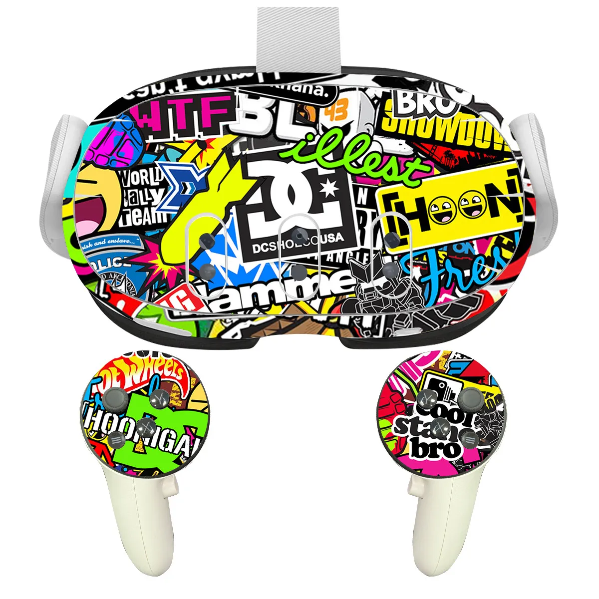 ملصق جلدي من الفينيل لوحدة تحكم سماعة الرأس VR ميتا كويست 3 غطاء لاصق من مادة PVC لملحقات كوة كويست 3