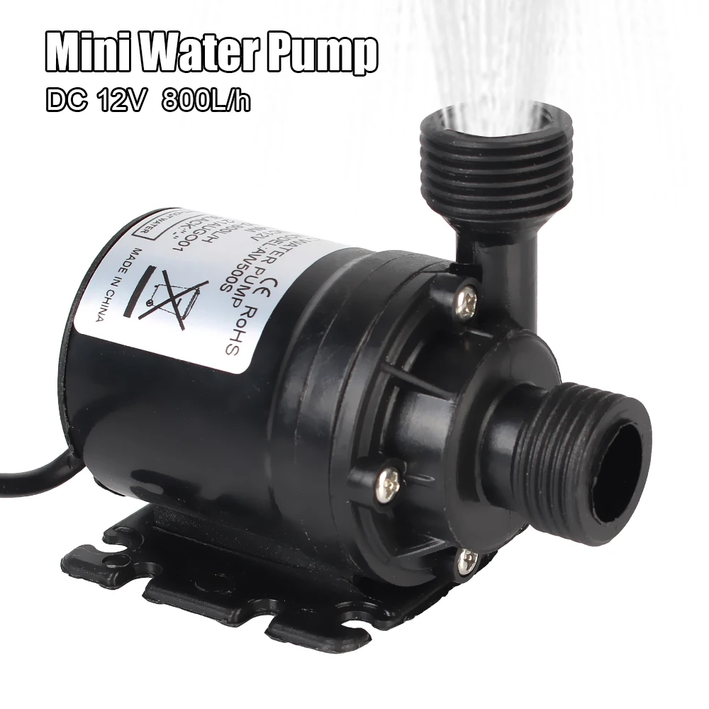 Ultra-quiet DC 12V 24V Home 800L/H Portable Brushless Motor Submersible Water Pump 5M for Cooling System Fountains Heater Mini