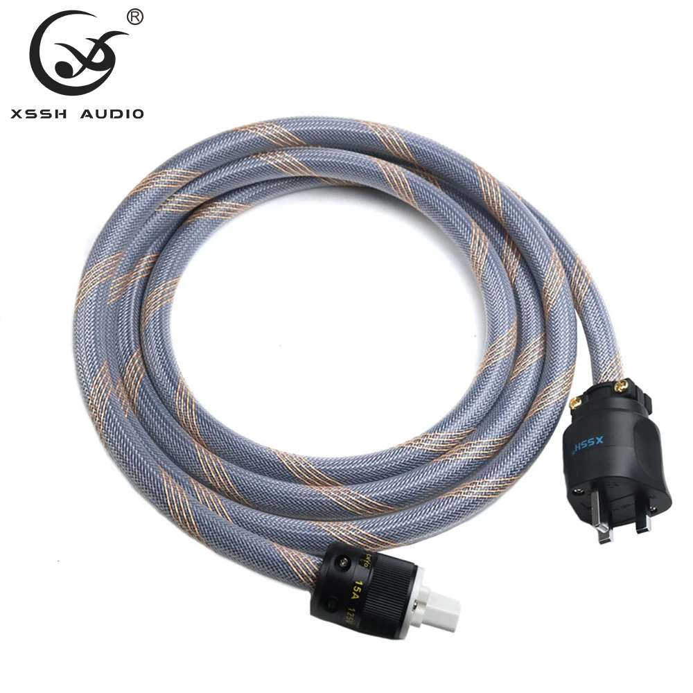 

Extend Power Line Wire YIVO XSSH Hifi High Quality 3 Core Pure Copper Silver Plated 12mm Dia.3 Pins UK IEC Audio Power Cable