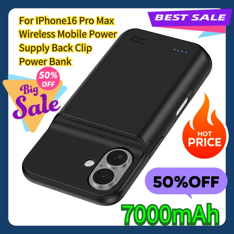 

For IPhone16 Pro Max Wireless Mobile Power Supply Back Clip Power Bank 7000mAh