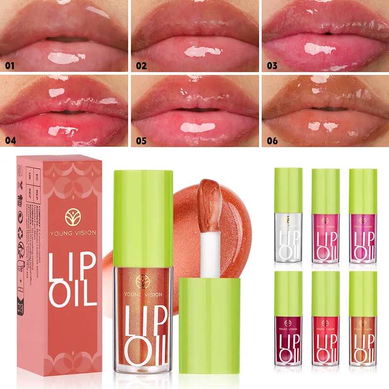 6 Kleuren Heldere Lipgloss Crystal Jelly Hydraterende Lipolie, Geen Plakkerige Sexy Lipgloss Koreaanse Vloeibare Lippenstift Make-Up