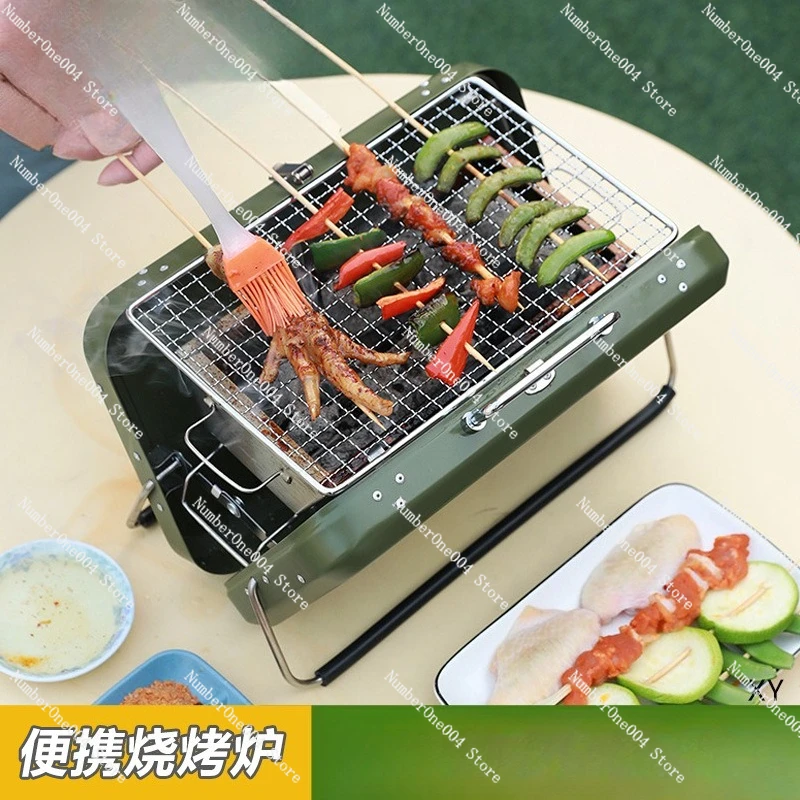 Portable Folding Charcoal Grill Outdoor Barbecue Grill Camping Stove for Home Use Balcony Picnic
