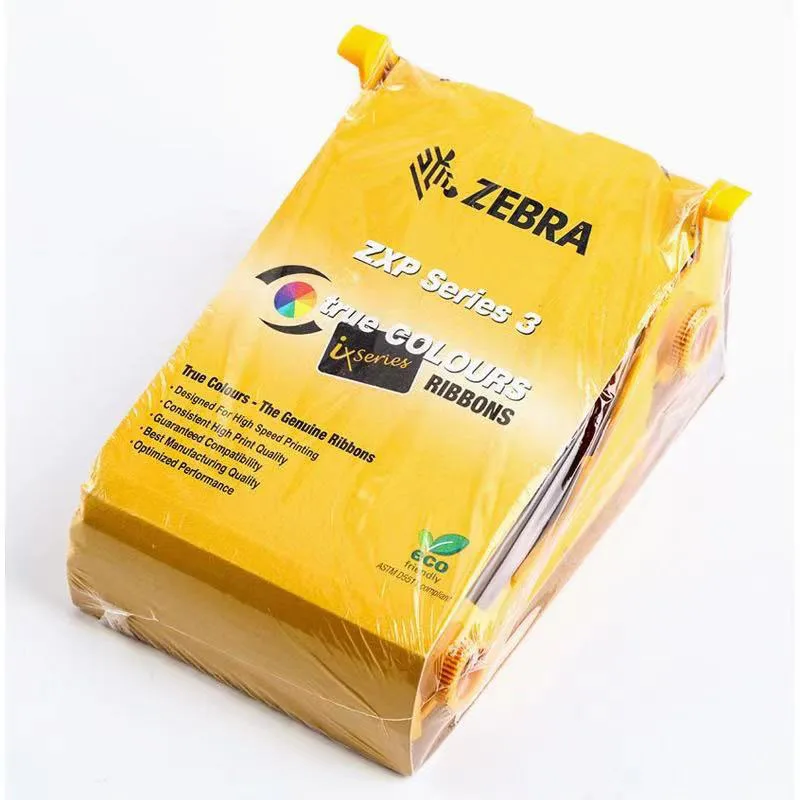 

Оригинальная серия Zebra ZXP, 3-цветная лента для печати, черная лента 800033-340/301 для принтера Zebra ZXP3C из ПВХ, удостоверений личности
