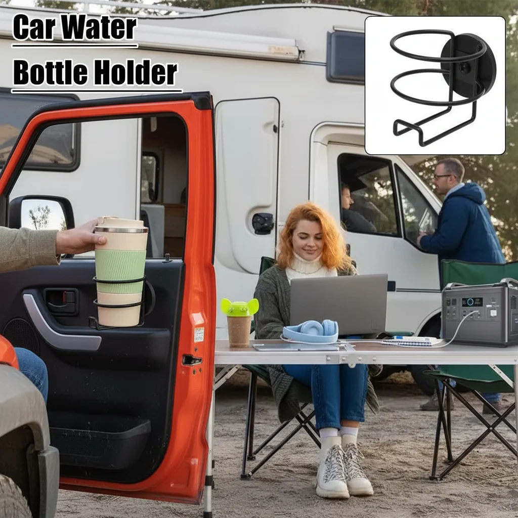 Double Fence Magnetic Cup Holder for Cars SUVs And Tractor Trucks Easy Install Vehicle Beverage Organizer