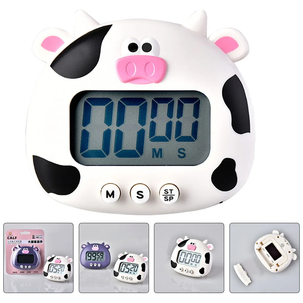 

1Pcs Cartoon Ox Shape Cooking Timer Electric Baking Kitchen Timer Multifunction Home Study Use Kitchen Supplies