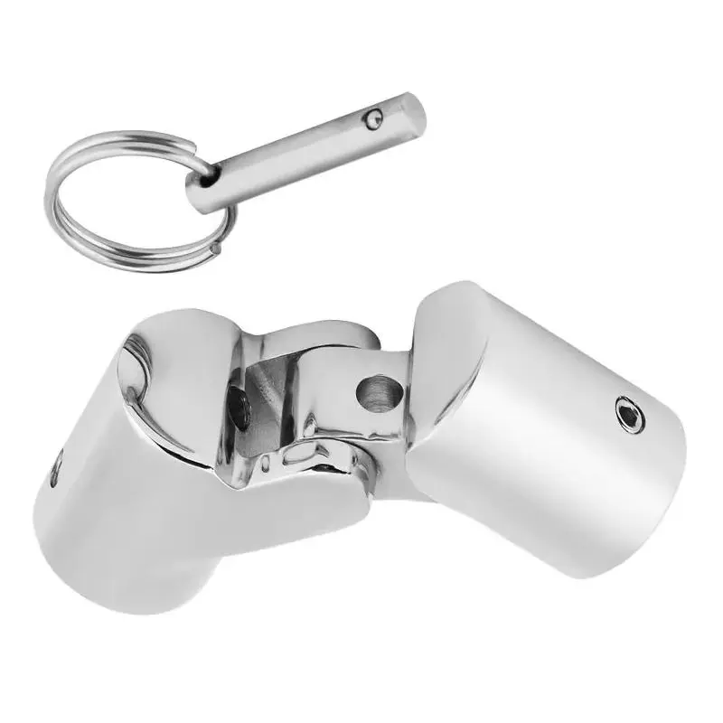 Boat Hardware Accessories Pole Railing Mast Canopy Stainless Steel Tube Pipe Folding Swivel Coupling Connector 22mm/25mm