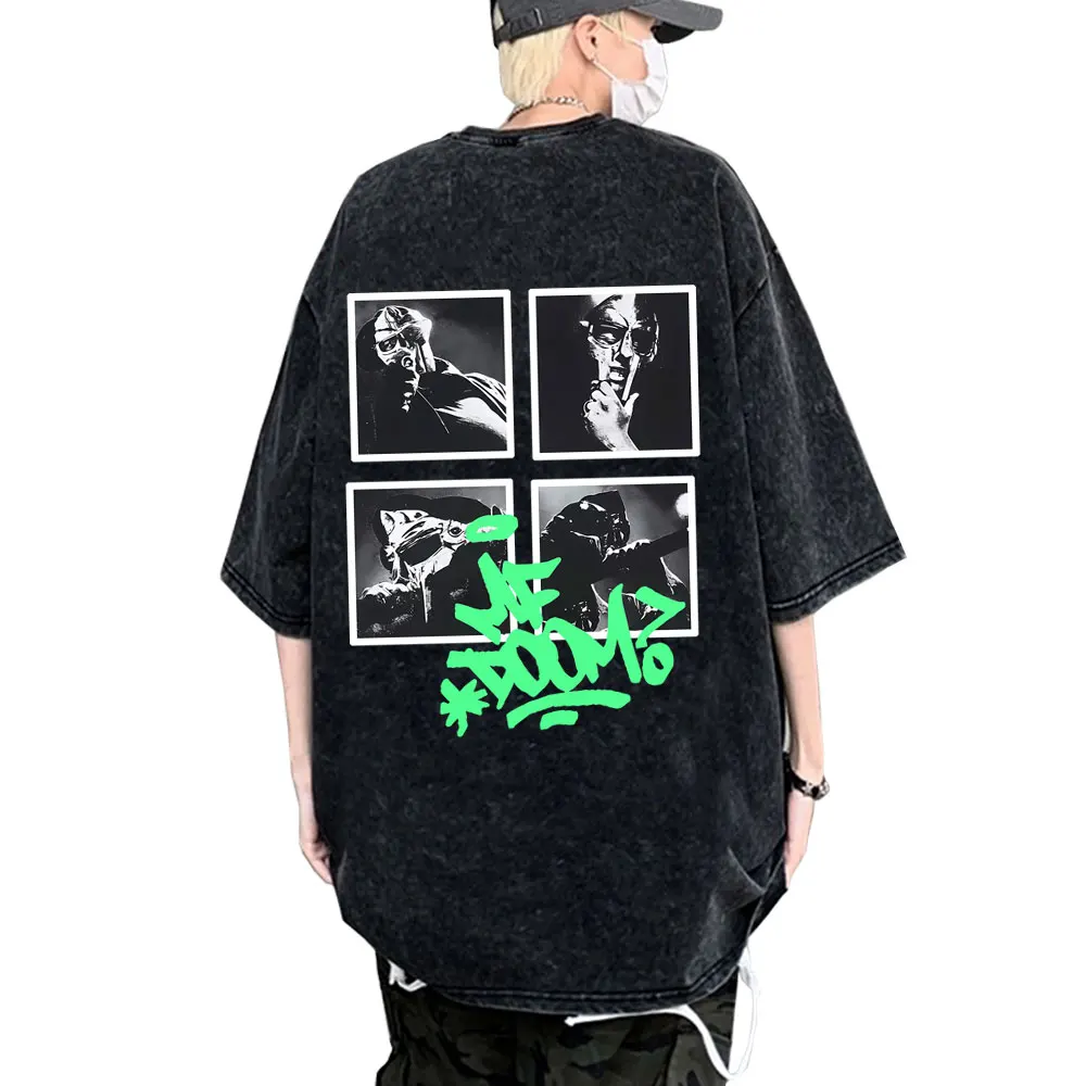 

Washed Vintage Rapper Mf Doom Madvillainy The Illest Villain Graphic T-shirt Men Women Hip Hop Fashion Street Crewneck T Shirt
