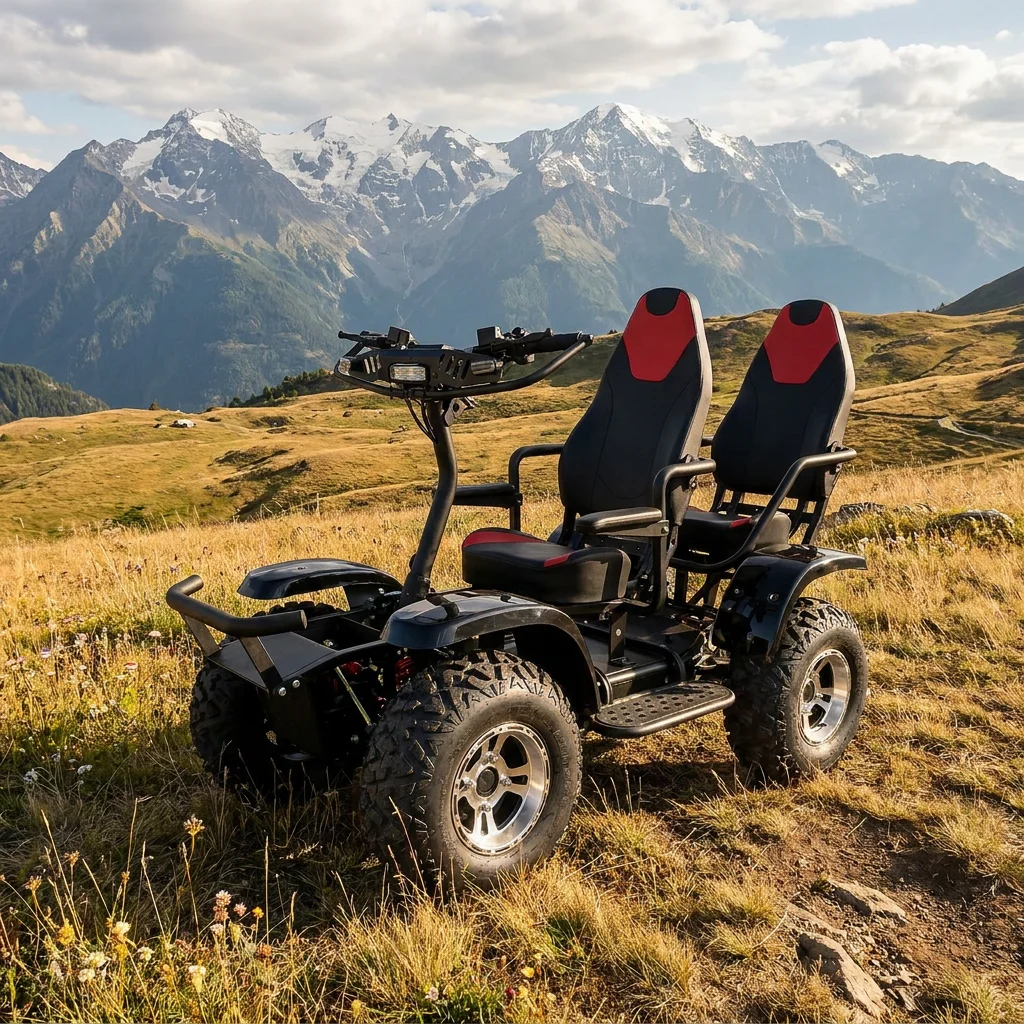 Outdoor Riding Electric Scooter Dual Seat 6000W Off Road Model With High Power Motor