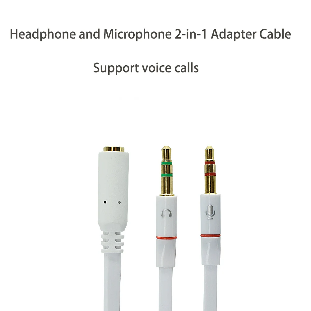 3.5mm PC Computer Audio Cable Earphone Cable Conversion Microphone Headset Converter Cable Headphone Jack Adapter Aux Splitter