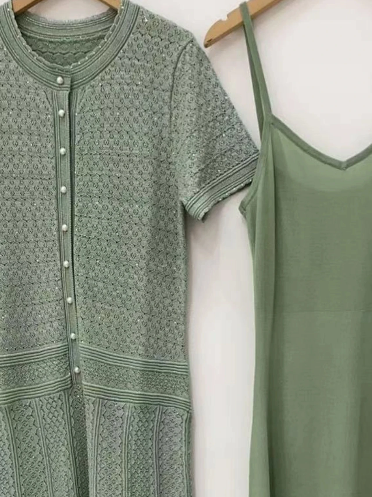 

Long Dresses Luxury Temperament Knitted Dress Two-piece Set Hollow Slim Short-sleeved Party Elegant Design 25 Summer New Style