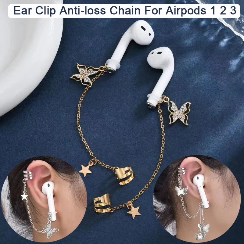 Anti-Loss Earphone Clip-On Earrings 1 Pair Earring Ear Clip Strap Wireless Earhook Earbud Ear Bud Holder for AirPods Pro 1 2 3