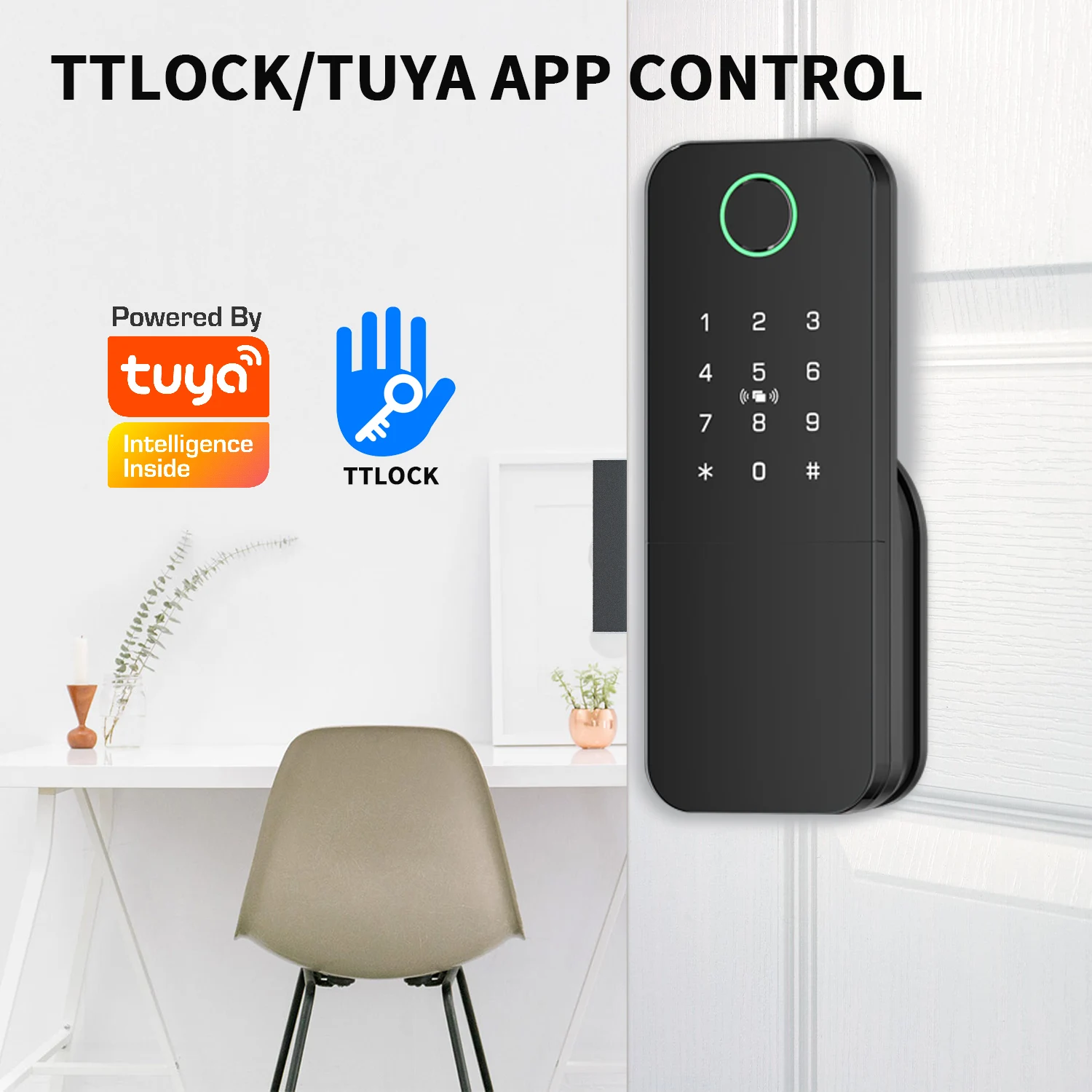 DSKDFTY Outdoor Waterproof TTLOCK/Tuya digital door lock smart lock fingerprint lock with remote control electronic lock