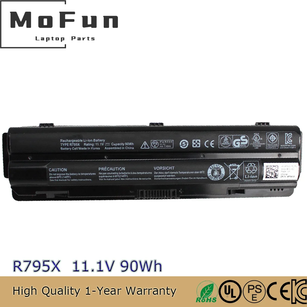 

Новый оригинальный аккумулятор для ноутбука R795X 11,1 В 90 Втч для Dell XPS 14 15 17 L401x L501x L502x L701x L702X J70W7