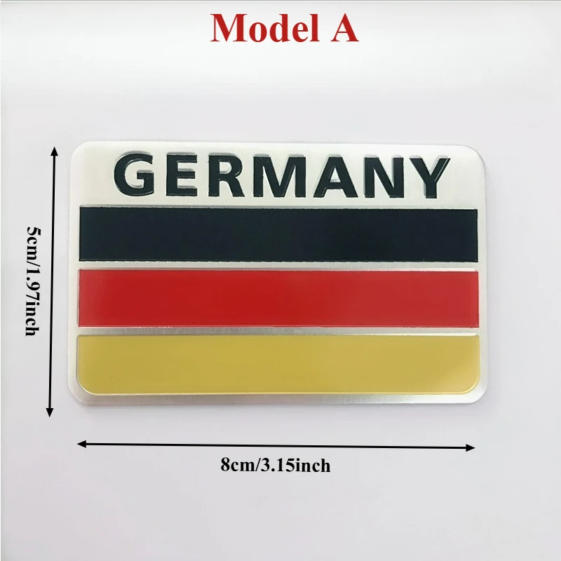 High-quality Modification Metal 3D Car Stickers German Flag Body Decoration Scratch Covering Aluminum Mounting Accessories
