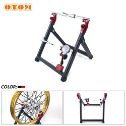 OTOM Motorcycle Hub Repair Stand Rack Universal Parking Holder Adjustable U-Shaped Balance Frame Bracket Fixing Calibration Tool