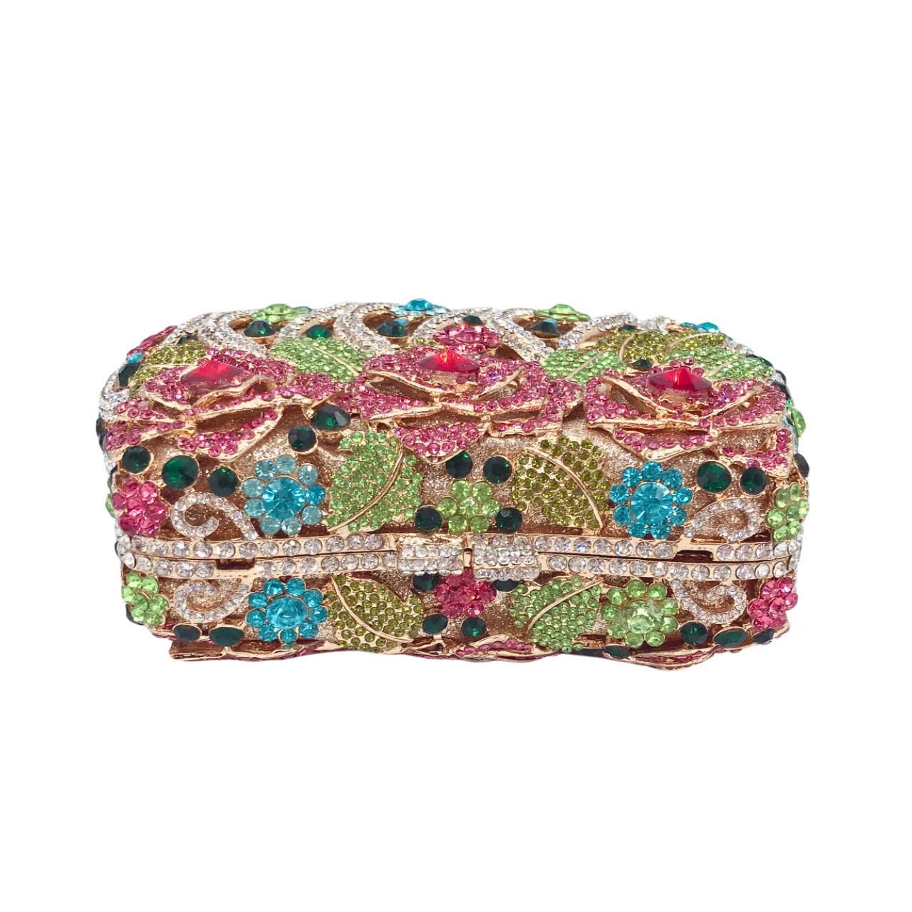 

Womens Sparkly Hollow Rose Rhinestone Sequin Glitter Crystal Purse Evening Clutch Bag for Wedding Party Prom
