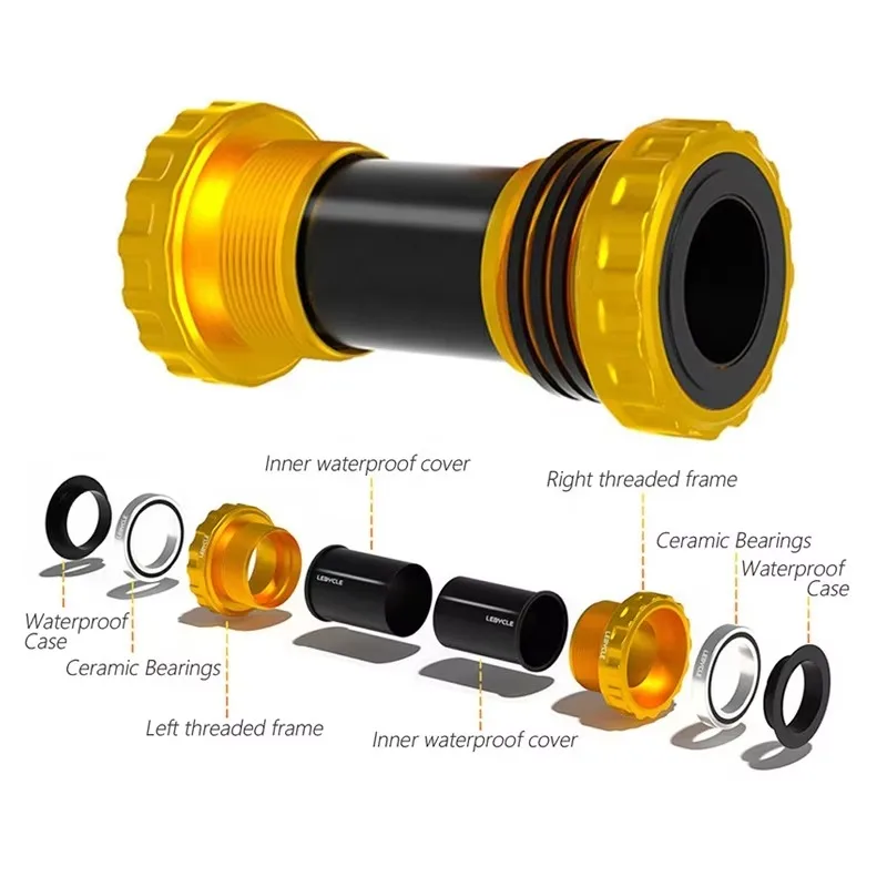 

Ceramic Bearing Bottom Bracket Thread Type BB Shaft Bicycle Axis For Mountain Road Bike Crankset Component Accessories Parts