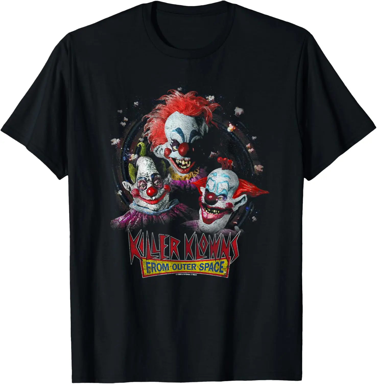 From Outer Space Killer Klowns T-Shirt Halloween Loose-Fit Pure Cotton Short-Sleeve Top – Stylish, Breathable, Plus-Size – Christmas Gift