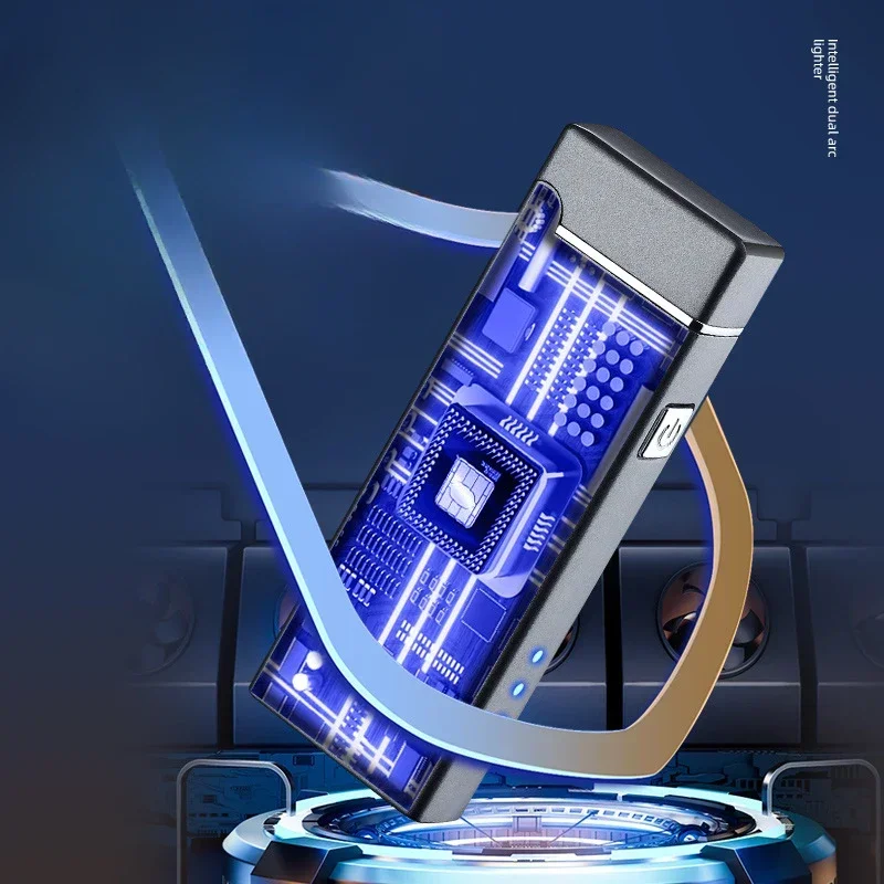 

2025 Новая ветрозащитная перезаряжаемая металлическая портативная уличная плазменная дуговая зажигалка типа C, мужской маленький инструмент