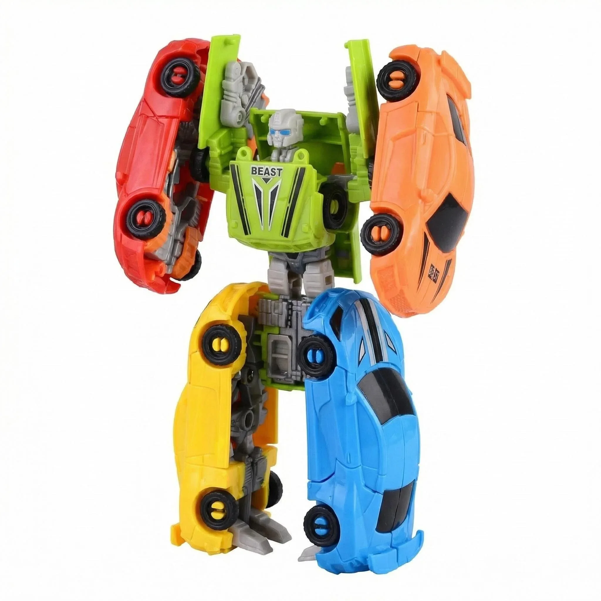13-centimeter deformable robot car model toy - classic robot car toy for children - with action and toy doll features - plastic