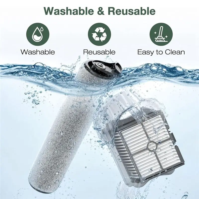AEE4-Brush Roller And HEPA Filter Set For Tineco Ifloor 3/ Floor One S3 Cordless Vacuum Cleaners Parts Roller Brush Filters
