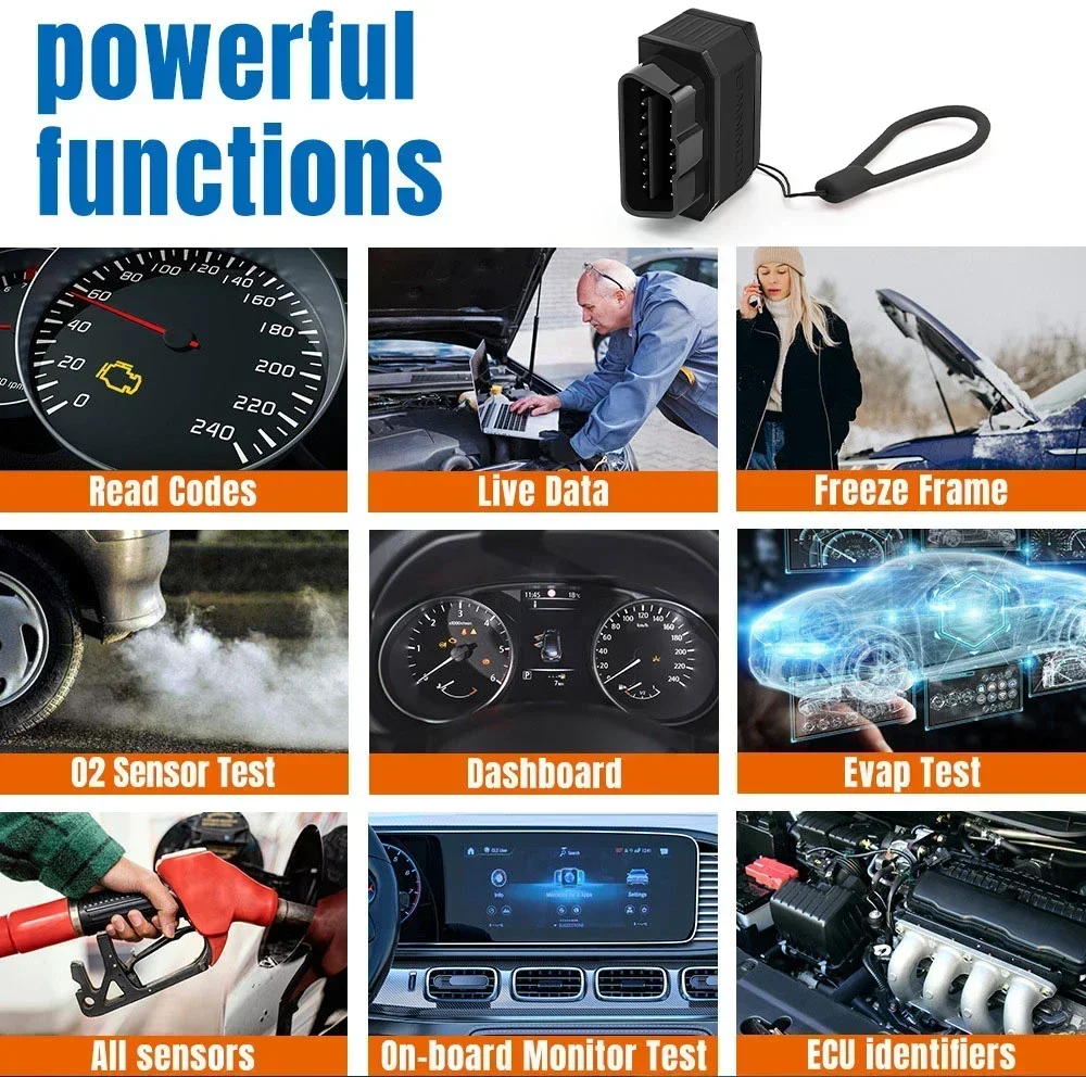 Picture 7: KW905 OBD2 Car Code Reader ELM327 V1.5 Engine Fault Scanner Tool Bluetooth 5.0 OBDII Code Reader Diagnostic Tool for Android/IOS