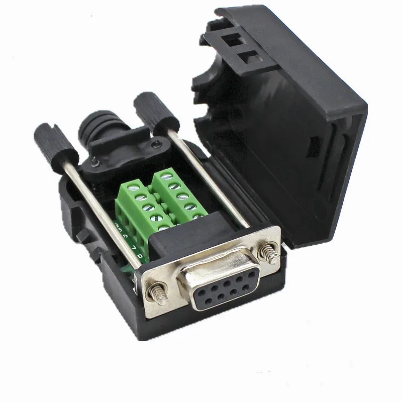 Two Row DB9-pin Solderless Connector RS232/485 Adapter Board 9P Serial Port COM Port Solderless Male and Female Plugs